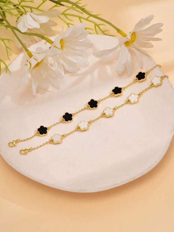 Five-Petal Flower Chain Bracelet