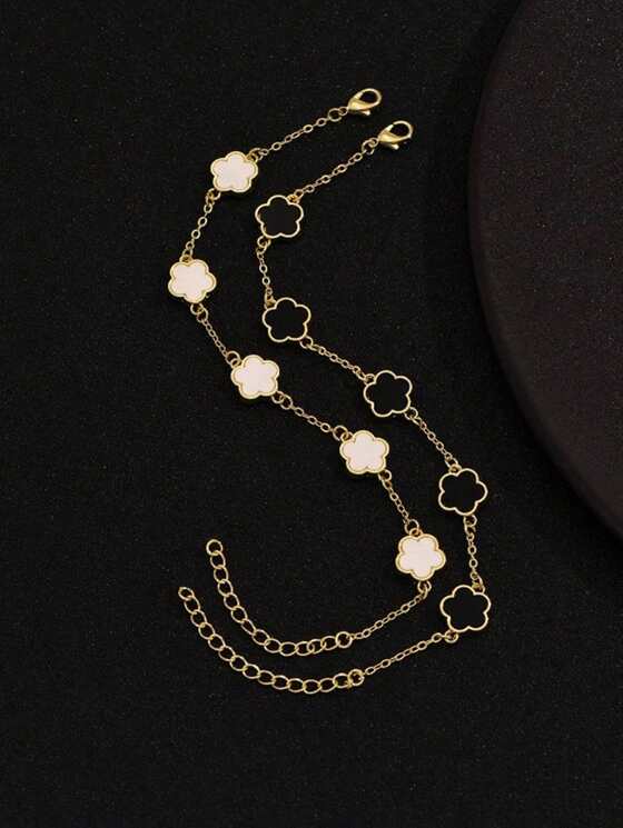 Five-Petal Flower Chain Bracelet