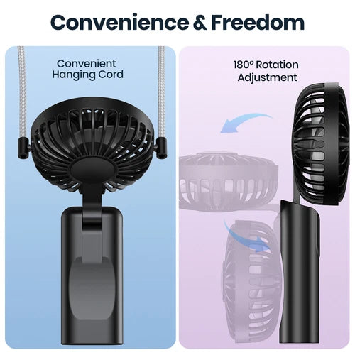 3 in 1 Portable Handheld Fan Foldable Fan Cooler Cooling 5000mAh Rechargeable US