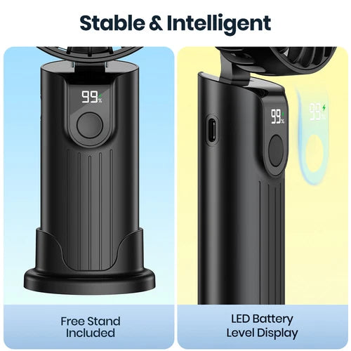 3 in 1 Portable Handheld Fan Foldable Fan Cooler Cooling 5000mAh Rechargeable US