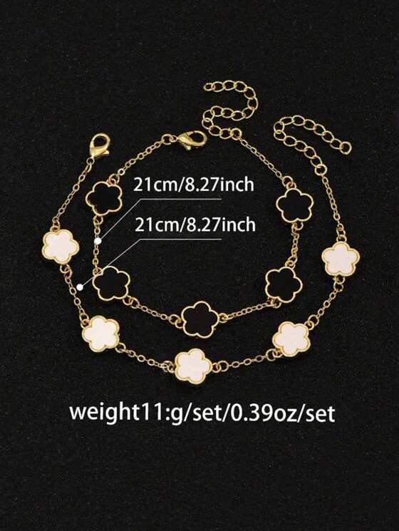 Five-Petal Flower Chain Bracelet